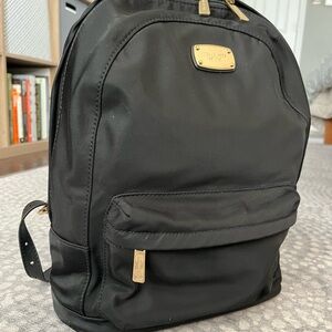 Michael Kors Black Nylon Backpack with Gold-Plated Hardware